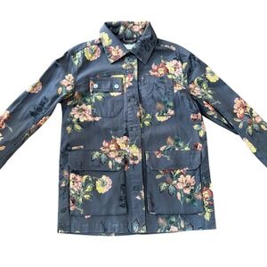 Pilcro Women's wanderer Jacket in grey Floral oversized size XS